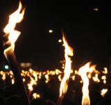 Torches lit in the darkness