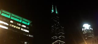 MidCamp 2016: St Patty's Day turned the Chicago skyline green The Chicago skyline lit up in green during MidCamp 2016